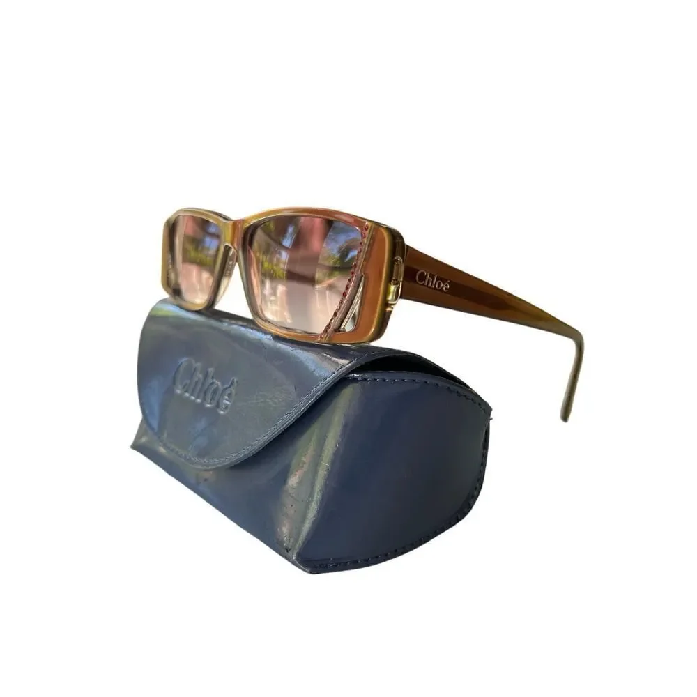CHLOE VINTAGE SUNGLASSES WITH CASE AND CHLOE CLOTH